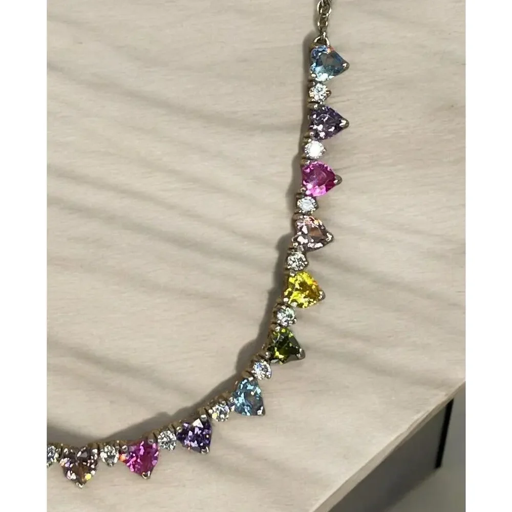 Sterling Silver 'Endless Love' Heart Necklace Stunning Fashion Trendy Glam NEW